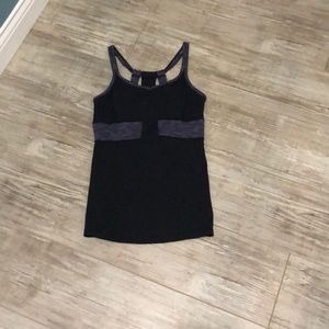 Athleta Lycra Black (S) purple accent-Tback style